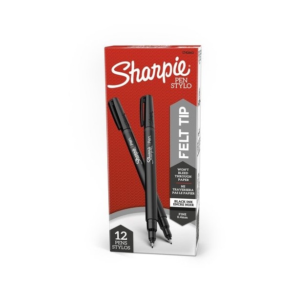 Newell Brands Sharpie Pen, Permanent, Fine Point, Black, 12PK SAN1742663 - main